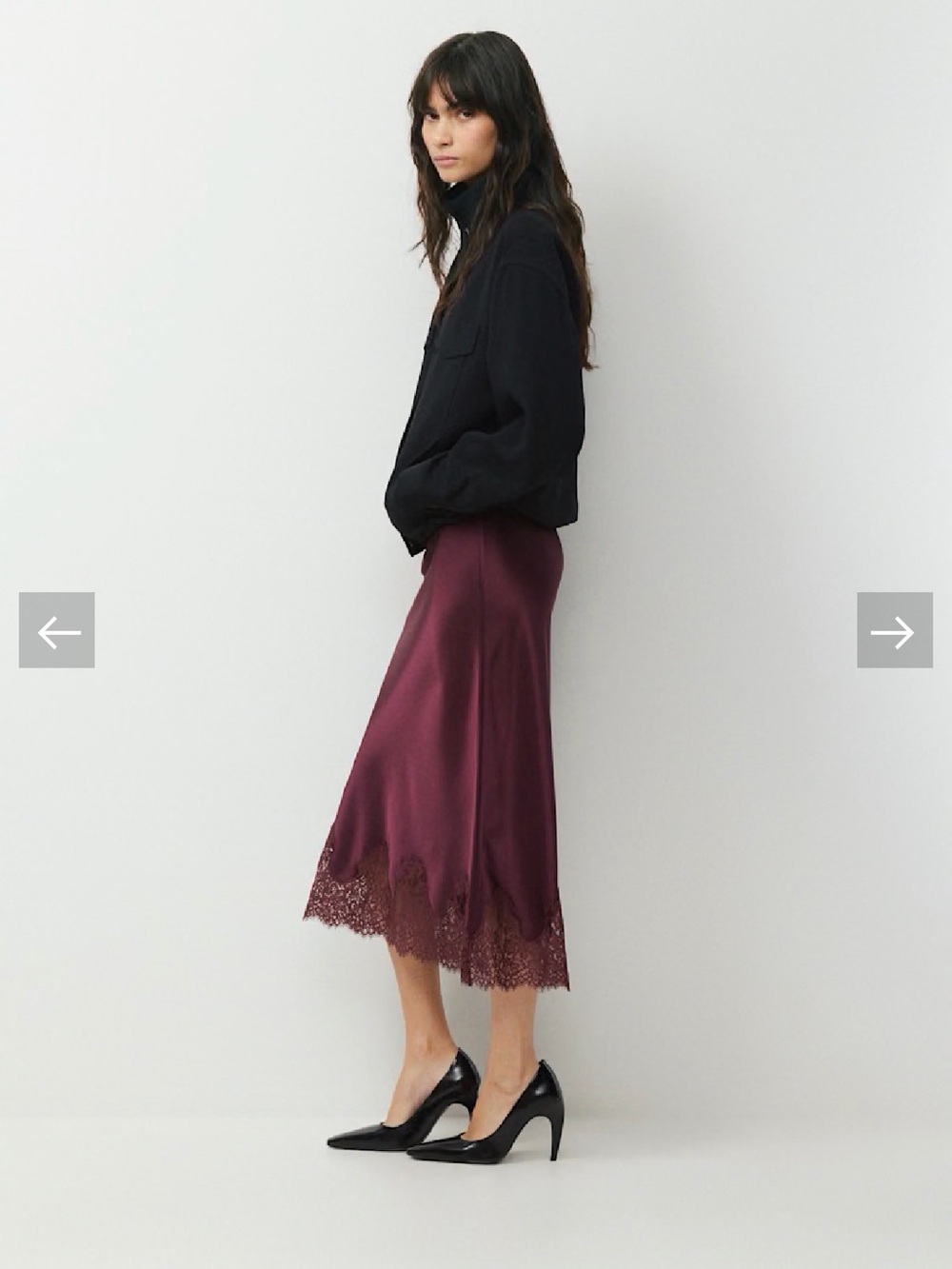 NWT - Aritzia Henrietta Satin Midi Skirt - Size Small - Picture 5 of 5